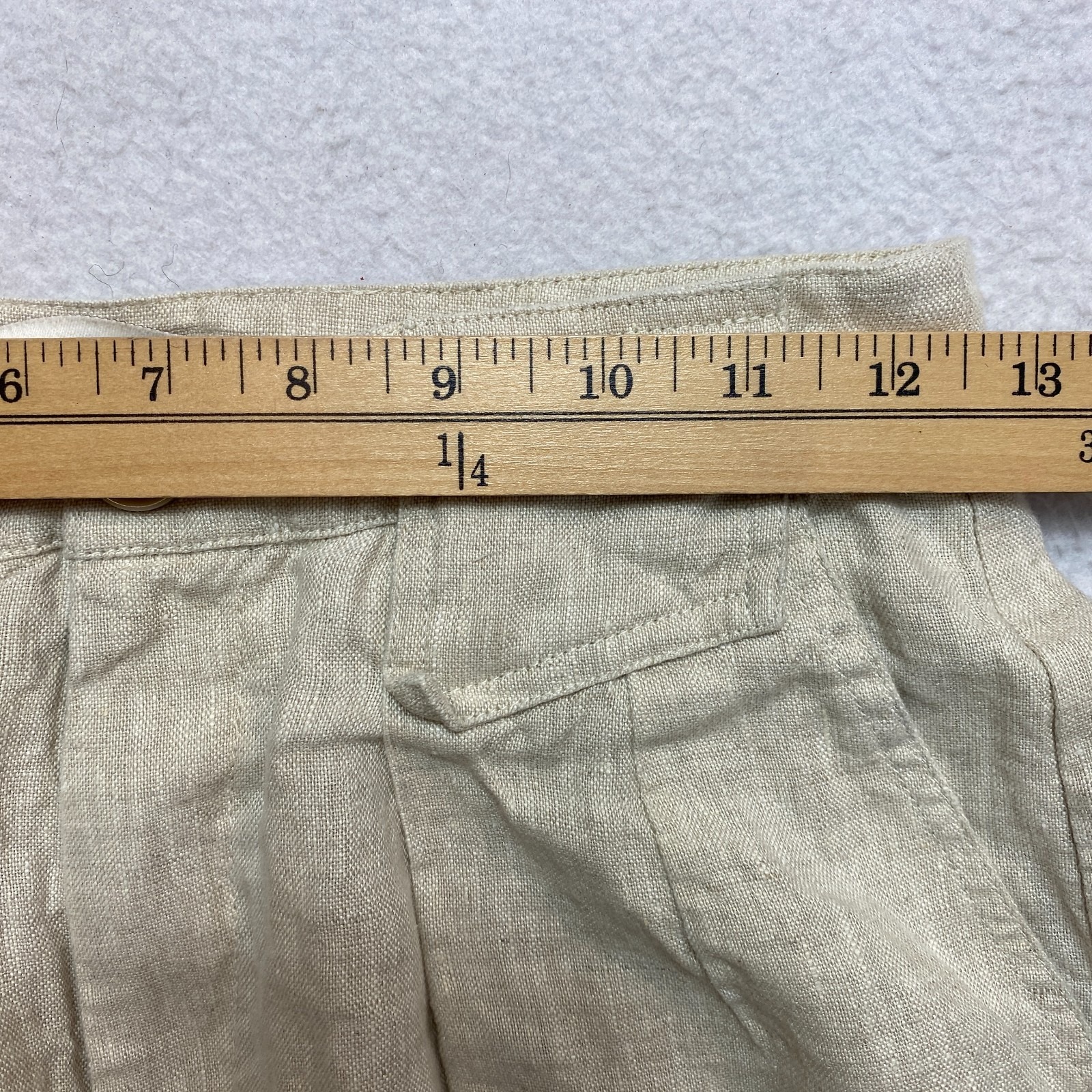 Aulieude Shorts Womens 6 Tan Linen Lightweight Bohemian — image 3 of 6